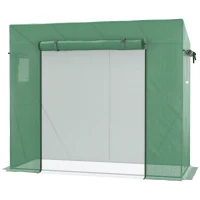 Outsunny Serra da Giardino in PE e Acciaio con 4 Picchetti, 2 Finestre e Copertura Rinforzata, 200x77x148-169cm(m-21)