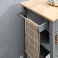 HOMCOM Compact Kitchen Trolley Utility Cart on Wheels with Open Shelf & Storage Drawer for Dining Room, Kitchen, Grey(m-8)
