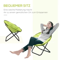 Outsunny Klapstoel, Opvouwbare Stoel, Campingstoel, Tuinstoel, Gepolsterde Stoel, Opvouwbaar, Metaal + Oxfordstof, 80 x 80 x 75 cm, Geel(m-5)
