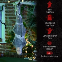HOMCOM Halloween-Mummie, Halloween-decoratie, geluidsfunctie, 60 cm x 16 cm x 170 cm(m-7)