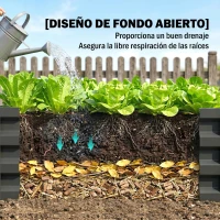 Outsunny Juego de 2 Jardineras Exterior Grandes de Acero Galvanizado Huertos Urbanos para Terraza Jardín 110x50x30 cm Gris(m-5)
