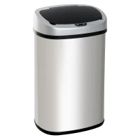 HOMCOM Cubo de Basura Apertura Automática Sensor Papelera Reciclaje para Cocina Dormitorio 58L Acero Inox(m-1)