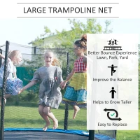 HOMCOM 13ft Trampoline Net Replacement Safety Net Enclosure Net Spare w/ 8 Poles(m-4)