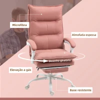 Vinsetto Cadeira de Escritório com 6 Pontos de Massagem e 5 Modos Reclinável com Função de Aquecimento 66x74x114-121,5 cm Rosa(m-9)