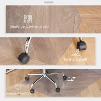 HOMCOM Tappetino per Sedia Ufficio Salvapavimento Antiscivolo in Plastica, 90x120cm, Trasparente(m-6)