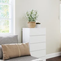 HOMCOM Ladekast Sideboard met 5 Laden, 55 cm x 34 cm x 100 cm, Wit(m-8)