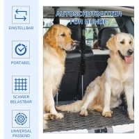 PawHut hondenrek auto, verstelbaar hondenrek voor honden, scheidingswand(m-4)