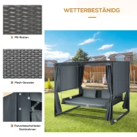 Outsunny Hollywood-schommel met Peogola, tuinschommel met kussen, donkergrijs(m-6)