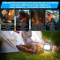 HOMCOM Proiector LED de lucru 6500K cu cap rotativ și suport reglabil, din aluminiu și metal, 35x20x32 cm, negru(m-6)