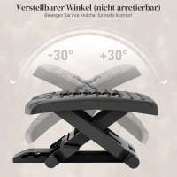 HOMCOM Ergonomische Voetensteun, Hoogteverstelbaar, Massage Oppervlak met Rollen, Zwart, 46 x 35 cm(m-5)
