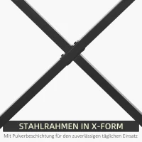 HOMCOM set van 2 stalen tafelpoten 72 cm tafelframe in X-vorm zwart(m-6)