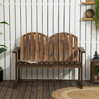 Outsunny Tuinbank voor 2 personen, rustiek ontwerp, grenenhout, 114x63x86 cm(m-7)