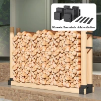 Outsunny Set van 2 brandhouthouders voor binnen – 33,5 x 10 x 15,5 cm, verstelbaar, zwart(m-9)