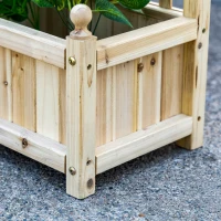 Outsunny plantenbak met latwerk natuurlijk hout 64 x 28 x 120 cm(m-7)