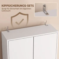 HOMCOM Kast voor boven de wasmachine, hoge badkamerkast met 2 deuren en open vak, 66 x 24 x 191 cm, wit(m-5)