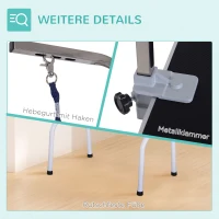 PawHut Trimtafel inklapbaar tafel voor het trimmen dierentrimtafel voor honden katten metaal zwart(m-8)