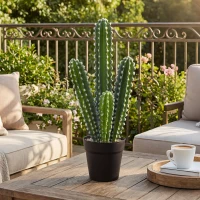 HOMCOM Kunstplant kaktus 53 cm kunstplant in pot voor thuis, kantoor(m-8)