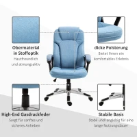 Vinsetto® kantoorstoel computerstoel draaistoel in hoogte verstelbaar kantelfunctie lichtblauw linnen 66 x 75 x 110–120 cm | Aosom.de(m-7)