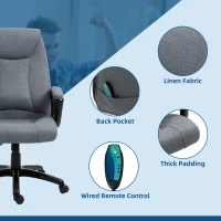 Vinsetto Bürostuhl massage, höhenverstellbarer Chefsessel, Gamingstuhl mit Massagefunktion, ergonomischer Drehstuhl, Massage Sessel, Grau, 70 x 66 x 109-117 cm(m-8)