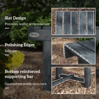 Outsunny 2-Seater Garden Wooden Bench, Grey(m-6)