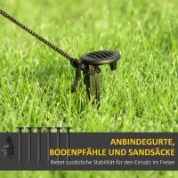 HOMCOM Grote Halloween Tuindecoratie Magere Hein-boog Zelfopblaasbaar met LED-verlichting 2,85 m(m-7)