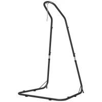 Outsunny Hangstoelstandaard Standaard voor Hangstoel Ophanging, 133 cm x 116 cm x 195/230 cm, Zwart(m-10)