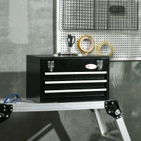 DURHAND Werkzeugkist met 116-delige gereedschapset, verrijdbaar, afsluitbaar, stalen behuizing, 45 x 24 x 27 cm, Zwart(m-2)