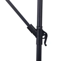 Outsunny afneembare parasol zweefparasol zwengelparasol met handkruk, koffie(m-12)