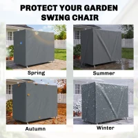 Outsunny 220 x 125cm Three-Seater Swing Chair Protective Cover - Grey(m-4)