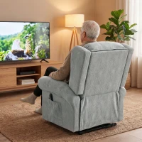 HOMCOM Velvet-Feel Electric Riser Recliner Chair - Grey(m-8)
