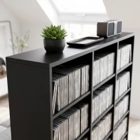 HOMCOM 835 CD/500 DVD Storage Unit, Blu-ray Media Storage Shelf with 27 Compartments and 21 Adjustable Shelves, Black(m-10)