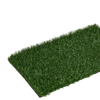 PawHut Hondentoilet met kunstgras, drainagegaten, lekvrij, 67x41x3,5cm, Groen(m-10)