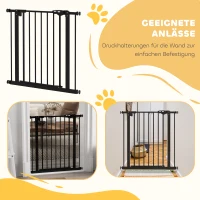PawHut Veiligheidshek voor Huisdieren, Afscheidingshek, Beschermingshek, van Metaal en Kunststof, 74-80 cm, Zwart(m-6)