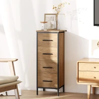 HOMCOM badkamerkast, 4 lades, compact, industrieel design, spaanplaat, metaal(m-8)