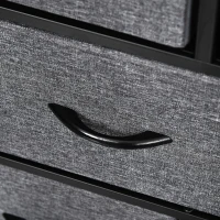 HOMCOM Ladekast met 8 Stoffen Lades, 2 Groot, 6 Klein, Metalen Frame, Kantelbeveiliging, Grijs(m-9)