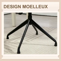 HOMCOM Chaise de bureau ergonomique siège pivotant hauteur réglable capacité 120 kg revêtement tissu bouclette blanc(m-6)