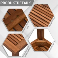 Outsunny Tuin salontafel 3-delige set stapeltafel bijzettafel koffietafel acaciahout naturel(m-5)