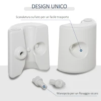Outsunny Set 4 Pezzi Pesi Riempibili con Acqua o Sabbia per Gazebo Plastica PE 22 x 24 x 25 cm Bianco(m-6)