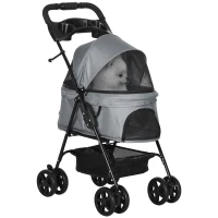 PawHut opvouwbare hondenbuggy grijs 67 x 45 x 96 cm(m-11)