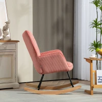 HOMCOM Schommelstoel, relaxstoel, schommelfauteuil, belastbaar tot 120 kg, polyester, 98 x 71 x 101 cm, Roze(m-7)