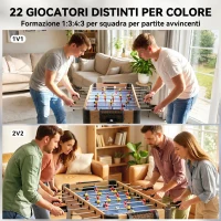 SPORTNOW Calcio Balilla: Mini Tavolo da 89 cm, 2 Segnapunti Manuali, Viola(m-5)