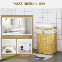 HOMCOM rieten wasmand 51cm x 38cm x 57cm(m-7)