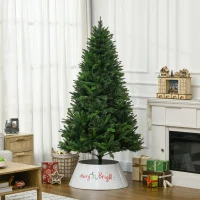 HOMCOM Albero di Natale Artificiale 180cm con 786 Rami, 2 Sezioni e Base in Metallo, Verde(m-2)