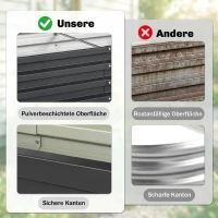 Outsunny Hoge plantenbak, weerbestendig, open bodem, verzinkt staal, 120 cm x 60 cm x 30,5 cm, Grijs(m-5)