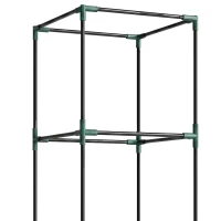 Outsunny Hoogbed met klimrek Plantenbak met klimsteun, open bodem, weerbestendig, 61 cm x 61 cm x 140 cm, Donkergrijs(m-13)