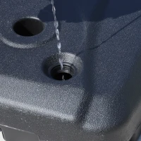 Outsunny Base per Ombrellone con 2 Ruote Riempibile con Acqua o Sabbia 50/60kg da Giardino HDPE 60x80x16cm(m-5)