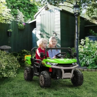 HOMCOM 12V 2 Seater Kids Electric Ride-On Car with Electric Bucket, Remote Control - Green(m-10)