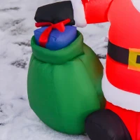HOMCOM Opblaasbare Kerstman sneeuwpop kerstdecoratie ledverlichting(m-8)