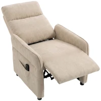 HOMCOM Recliner Armchair, Push Back Recliner Chair with Massage & Heat, Adjustable Armrests, Dual Side Pockets, Beige(m-1)
