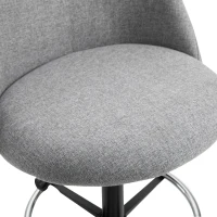 Vinsetto Chaise de bureau assise haute réglable 105-125H cm tabouret de bureau pivotant 360° lin gris(m-7)